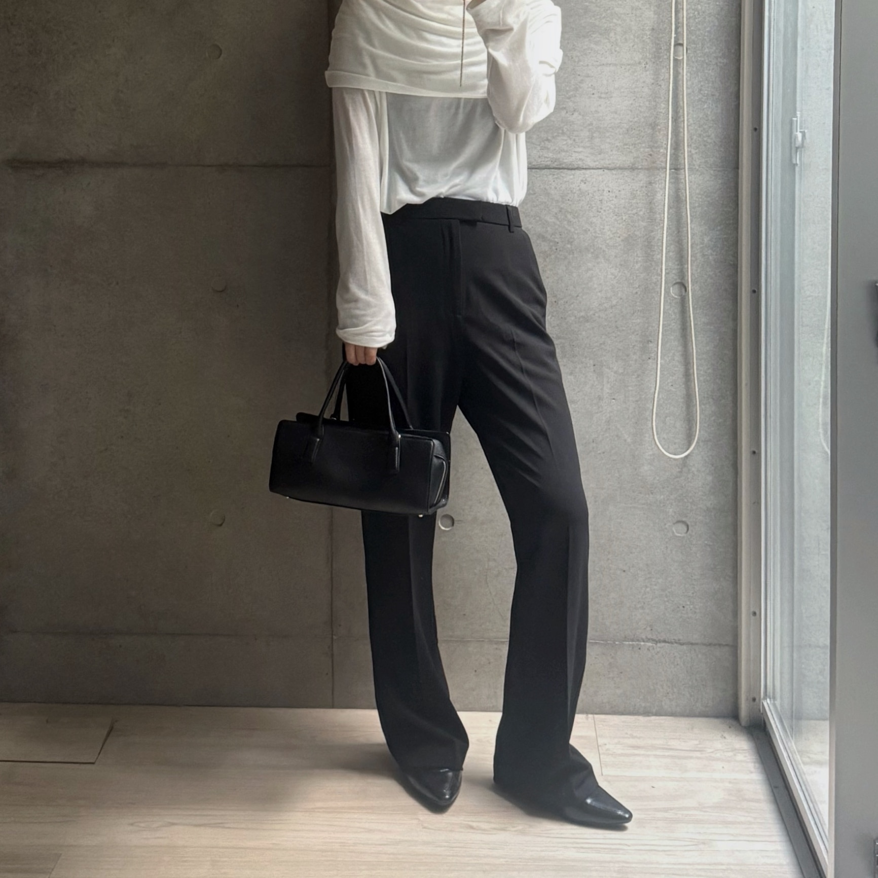 【yuki×for/c】きれいめ 脚長 ストレッチ セミフレア パンツ レディース ボトム ROOMコラボ ストレッチ 防シワ 毛玉防止 すっきり エコ ベーシック 着回し リサイクルポリエステル 26SS 春 夏 秋 M L 洗濯可 for/c フォーシー