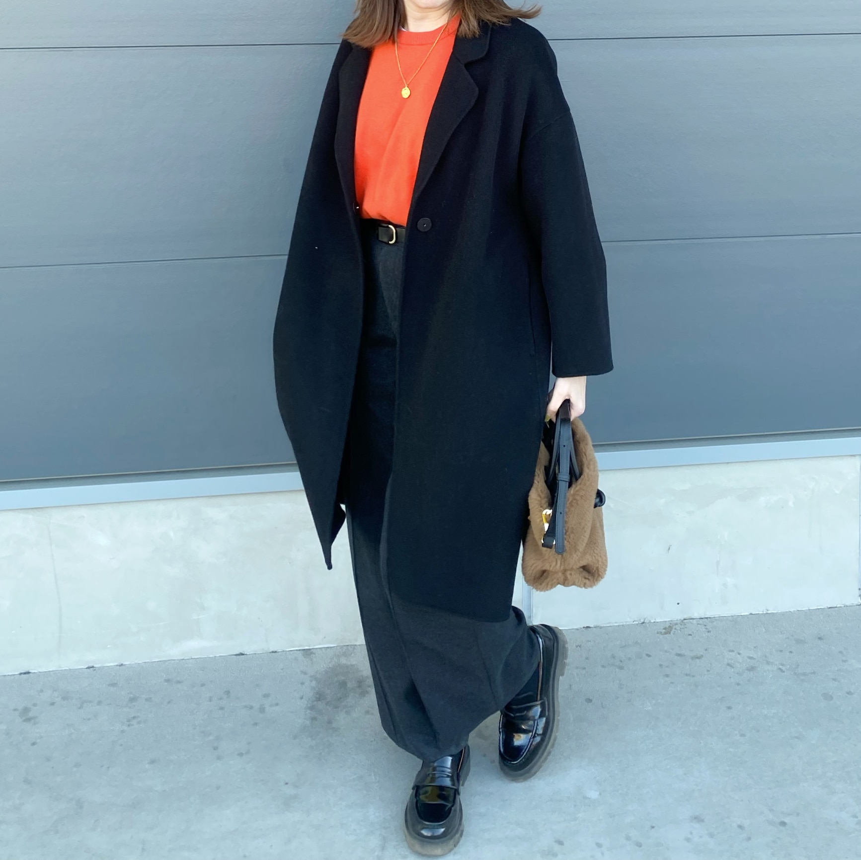 evernavy エバーネイビー リバー ロング コクーン ウールコート