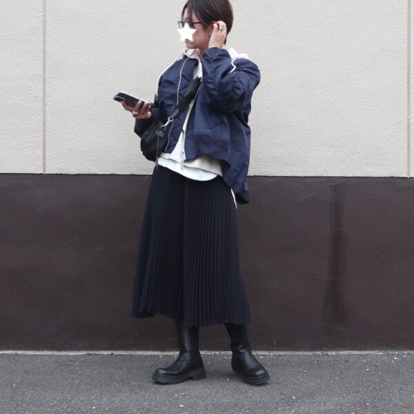 cen.made in japan プリーツスカート DARK NAVY(10月末〜11月上旬発送） 