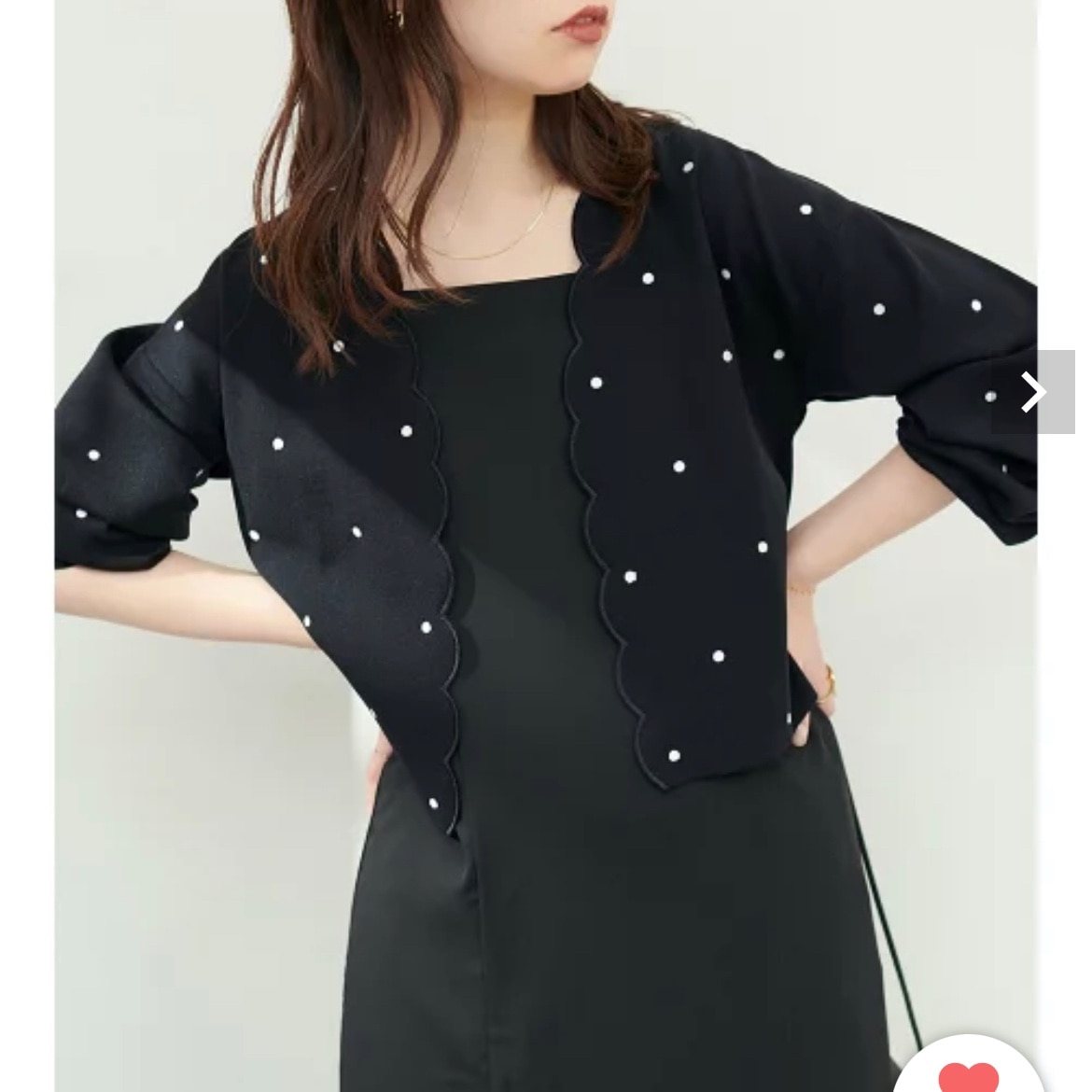 natural couture スカラップ刺繍カーディガン ナチュラルクチュール