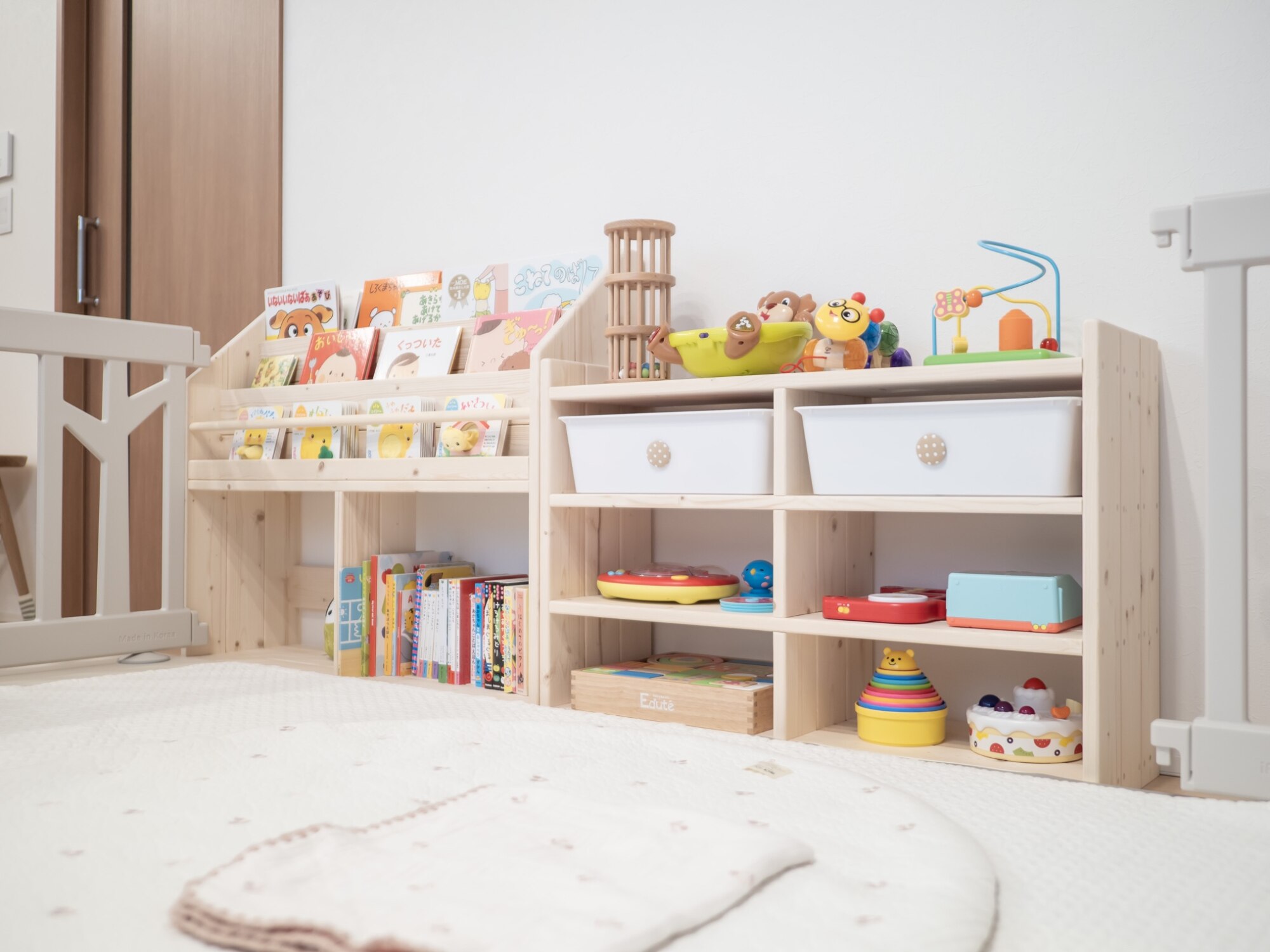 おもちゃ棚 W82 6BOX 白 収納 横置き ラック 玩具棚 薄型収納 整理棚