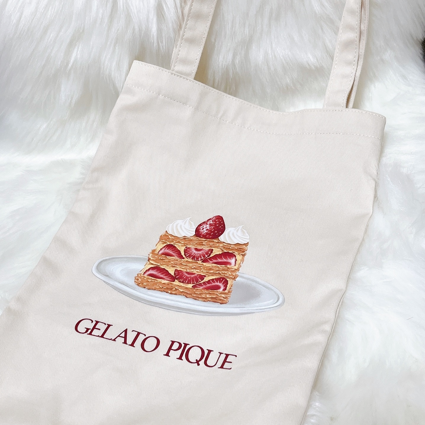 ジェラートピケ gelato pique 通販 strawberryモチーフ柄トート