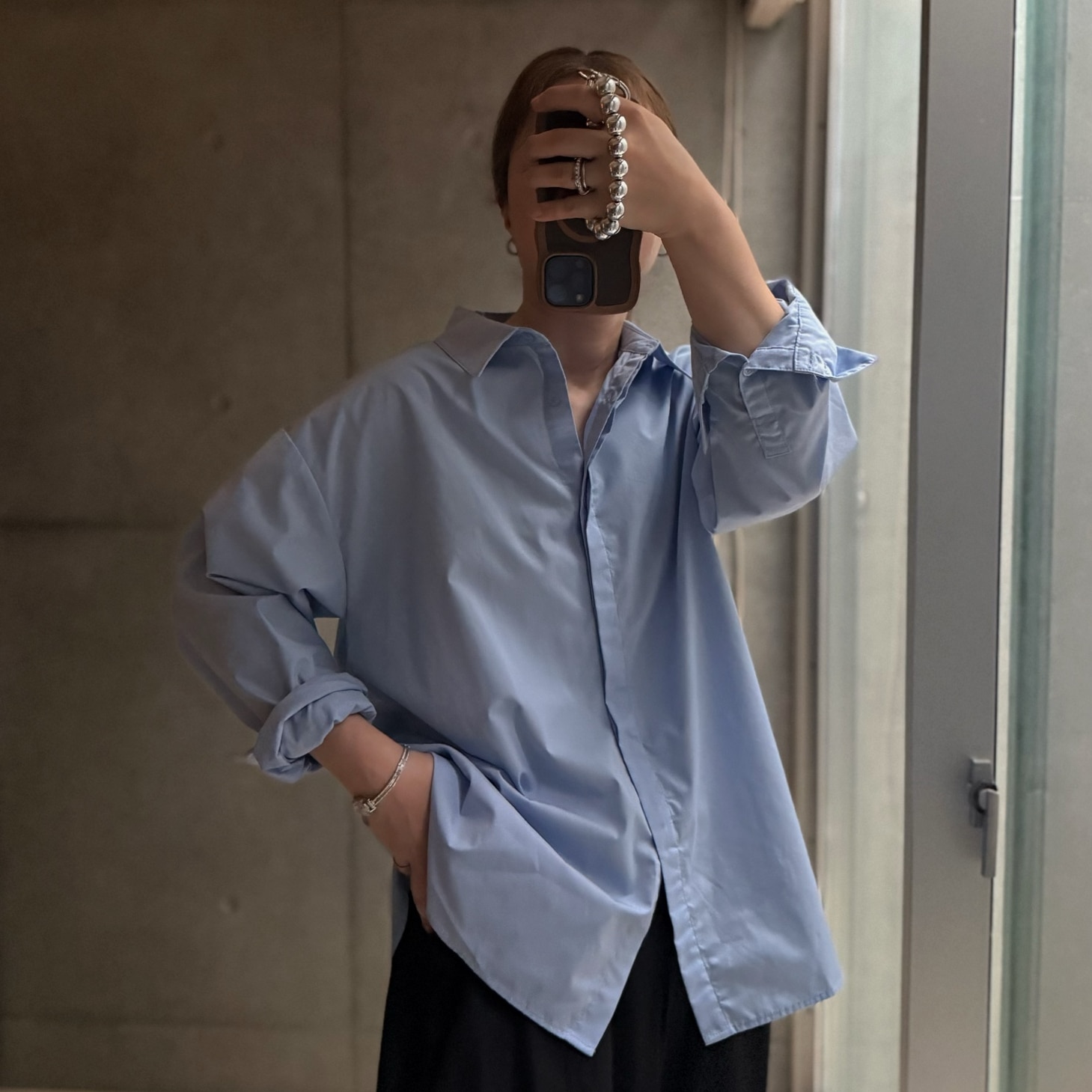 シャツ ブラウス 汗染み防止 UVカット レディース M/L トップス 長袖 シャツブラウス ストライプシャツ 無地 レギュラーカラー 襟付き 衿 羽織 羽織もの オーバーサイズ 大きいサイズ ゆったり 夏 【メール便可11】◆zootie （ズーティー）: 汗しみない ベーシックシャツ