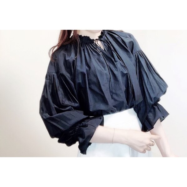 SALE／40%OFF】シルクコットン ネックギャザーブラウス Ballsey 