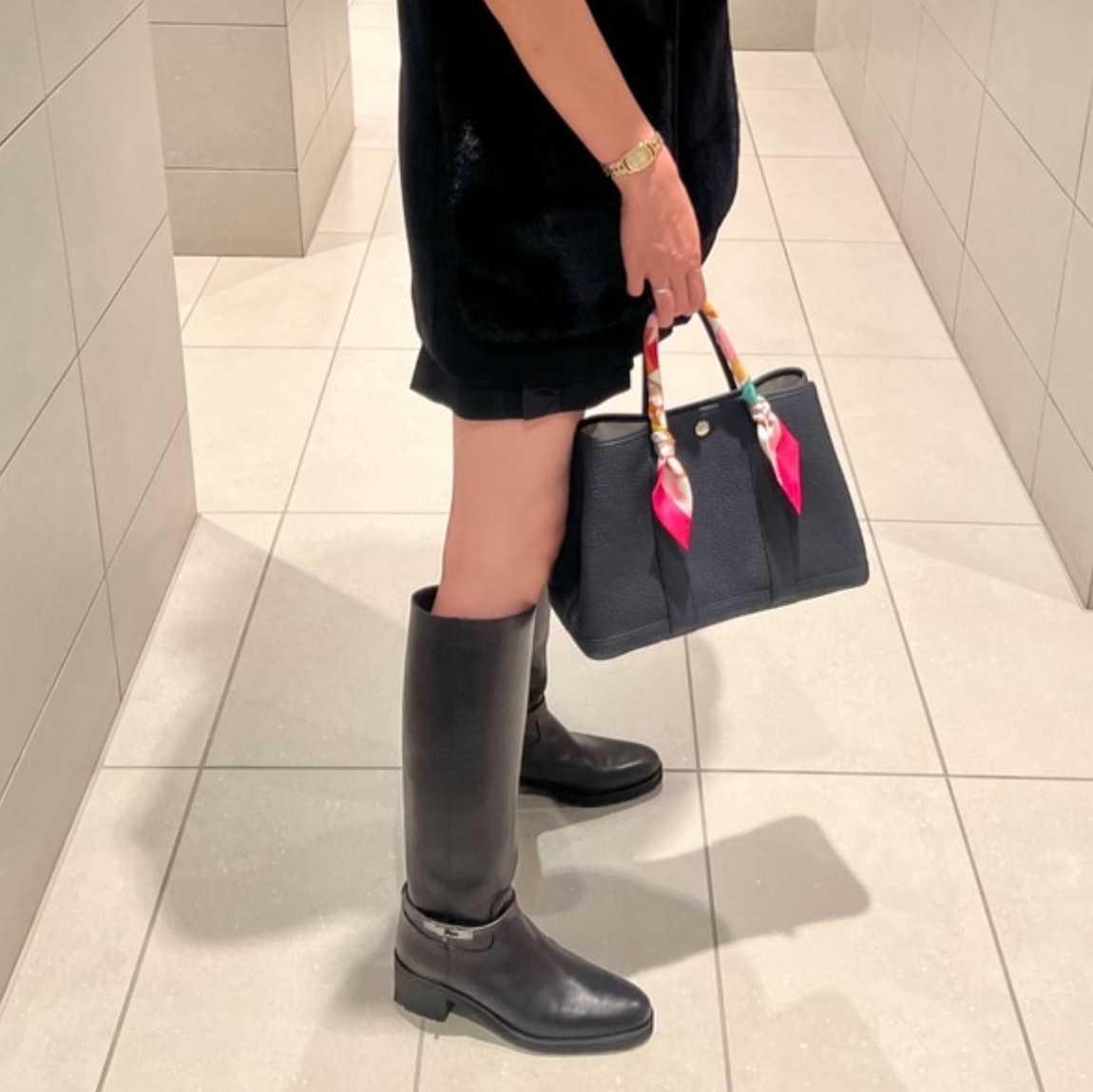 diana ブラック ダウンブーツ タラントン バイ ダイアナ TALANTON by DIANA センターファスナー厚底