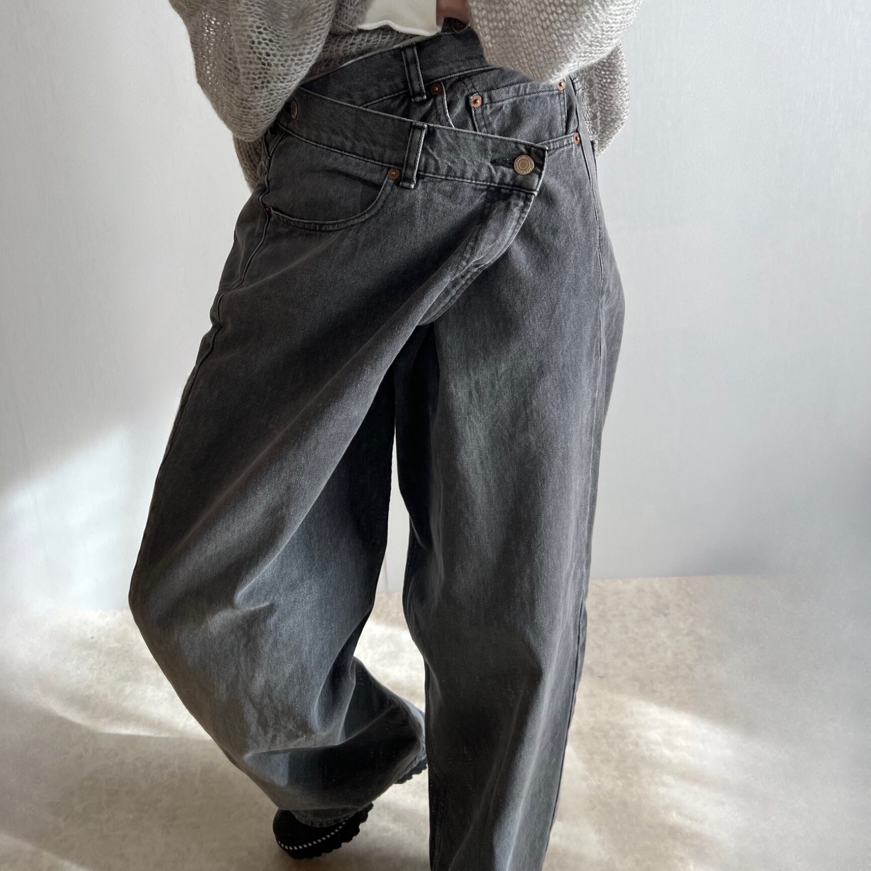 BEAUTY&YOUTH UNITED ARROWS ダメージ ラップワイド デニムパンツ
