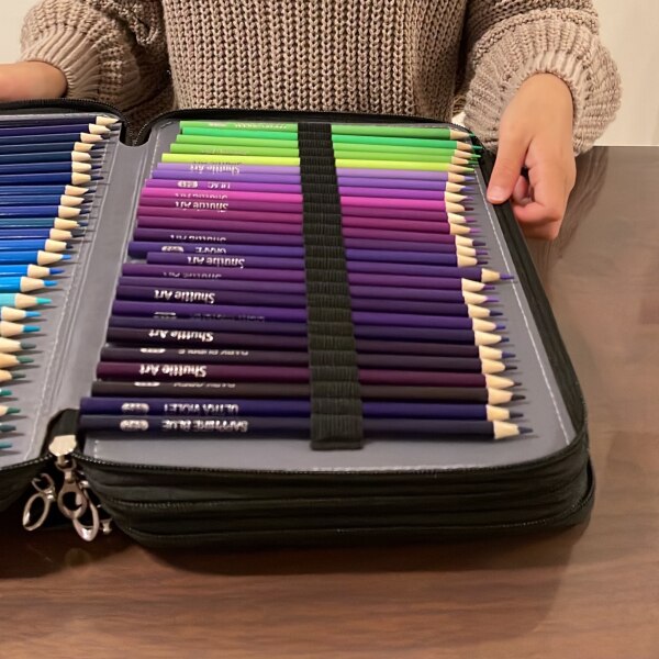 最大61%OFFクーポン PUレザー色鉛筆ケース 120本 鉛筆ホルダー ペンシルホルダー 文房具収納 大容量 シンプル 色鉛筆なし 全5色 