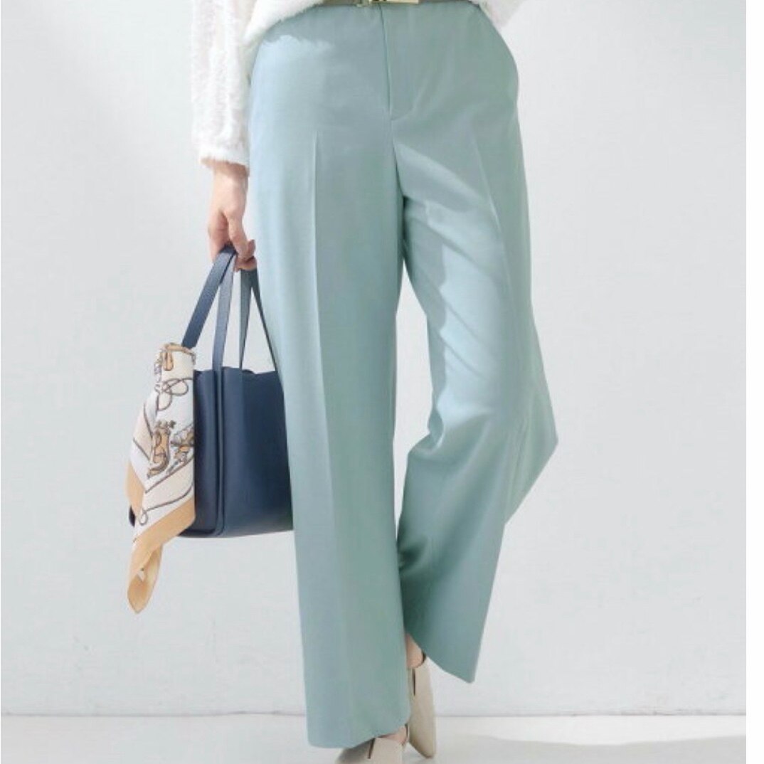【SALE／55%OFF】INDIVI 【新作褒められパンツ】快温ワイドパンツ インディヴィ パンツ その他のパンツ ベージュ ネイビー グリーン ホワイト【送料無料】