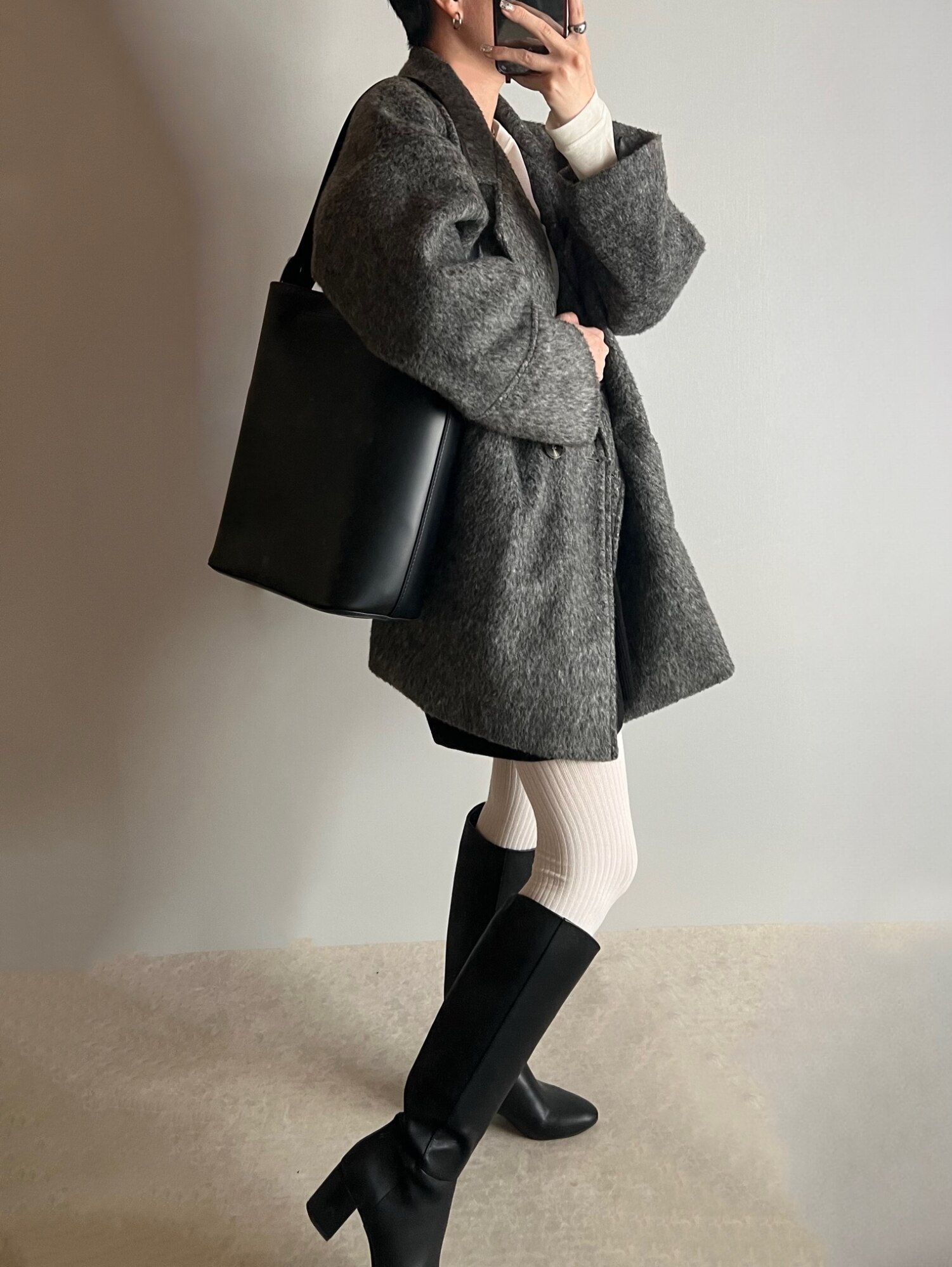 半額クーポン対象】Lajour made in Japan 日本製 Pコート シャギー