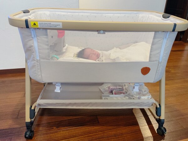 HZDMJ ベビーベッド 折りたたみ 添い寝 新生児 ベッド 持ち運び 移動式 