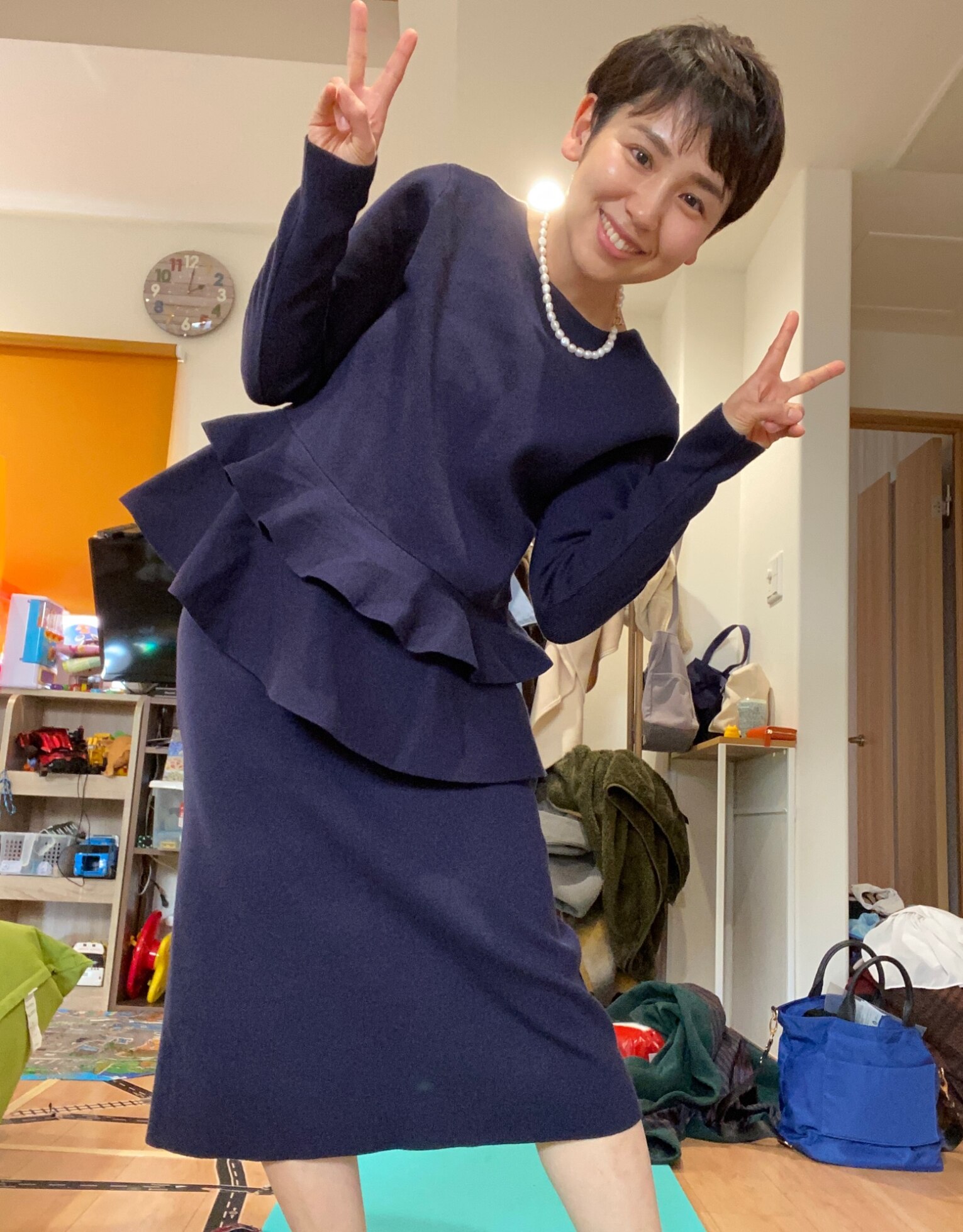 日本製 ニット セットアップ 入学式 入園式 ママ 七五三 お宮参り 服装