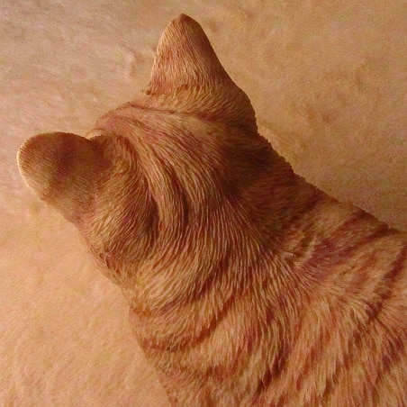 野川農園 レジン製 香箱ねこ 茶トラ 猫サイズ(約) W34.5cm×D19cm