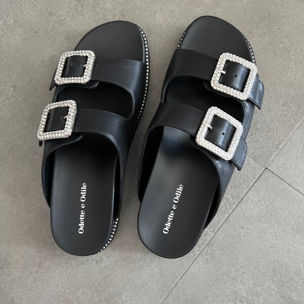 Odette e Odile ビジューダブルベルト サンダル15 オデット エ  