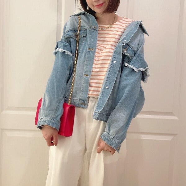 Myu パールデニム 40%オフクーポン配布中】~Myu DENIM~【 フリルオーバー