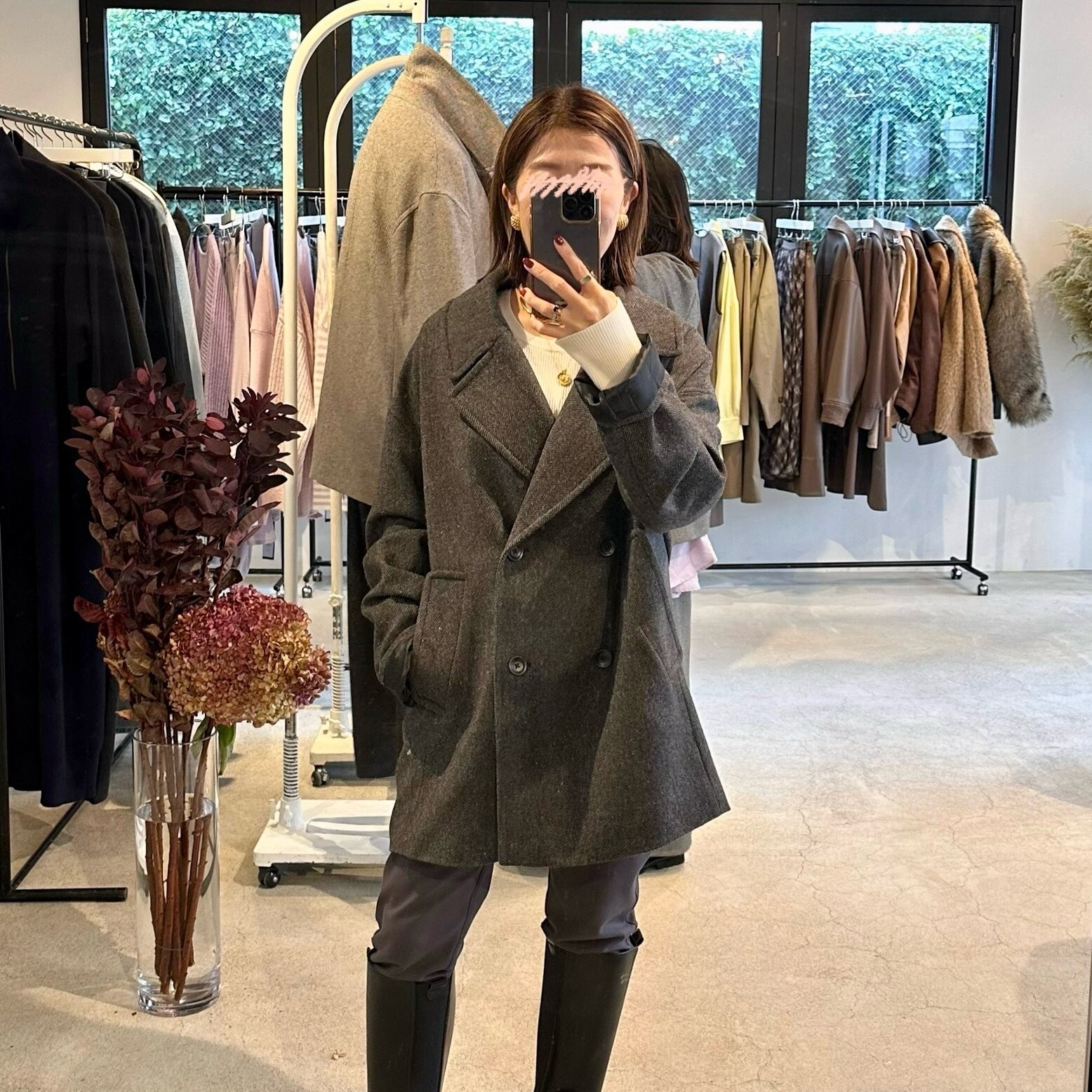 ヘリンボーンPコート