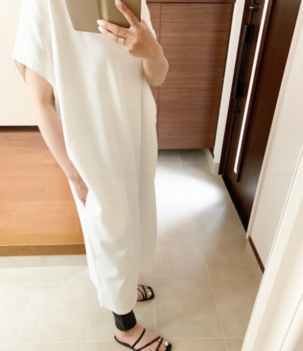 洗練されたシルエット カットソーコクーンワンピ ワンピース ワンピ コクーンワンピ 綿100 レディース ロング丈 ゆったり メール便不可 あす楽