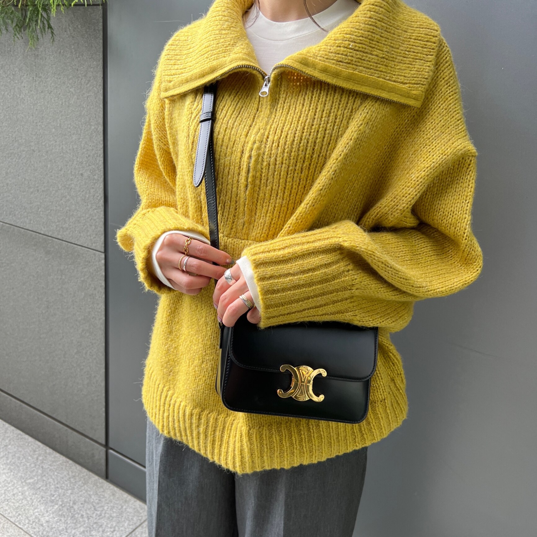 シナコバ　ハーフジップセーター イエロー 先着順／24H限定 399円OFF クーポン 《javaジャバ コラボ》トップス