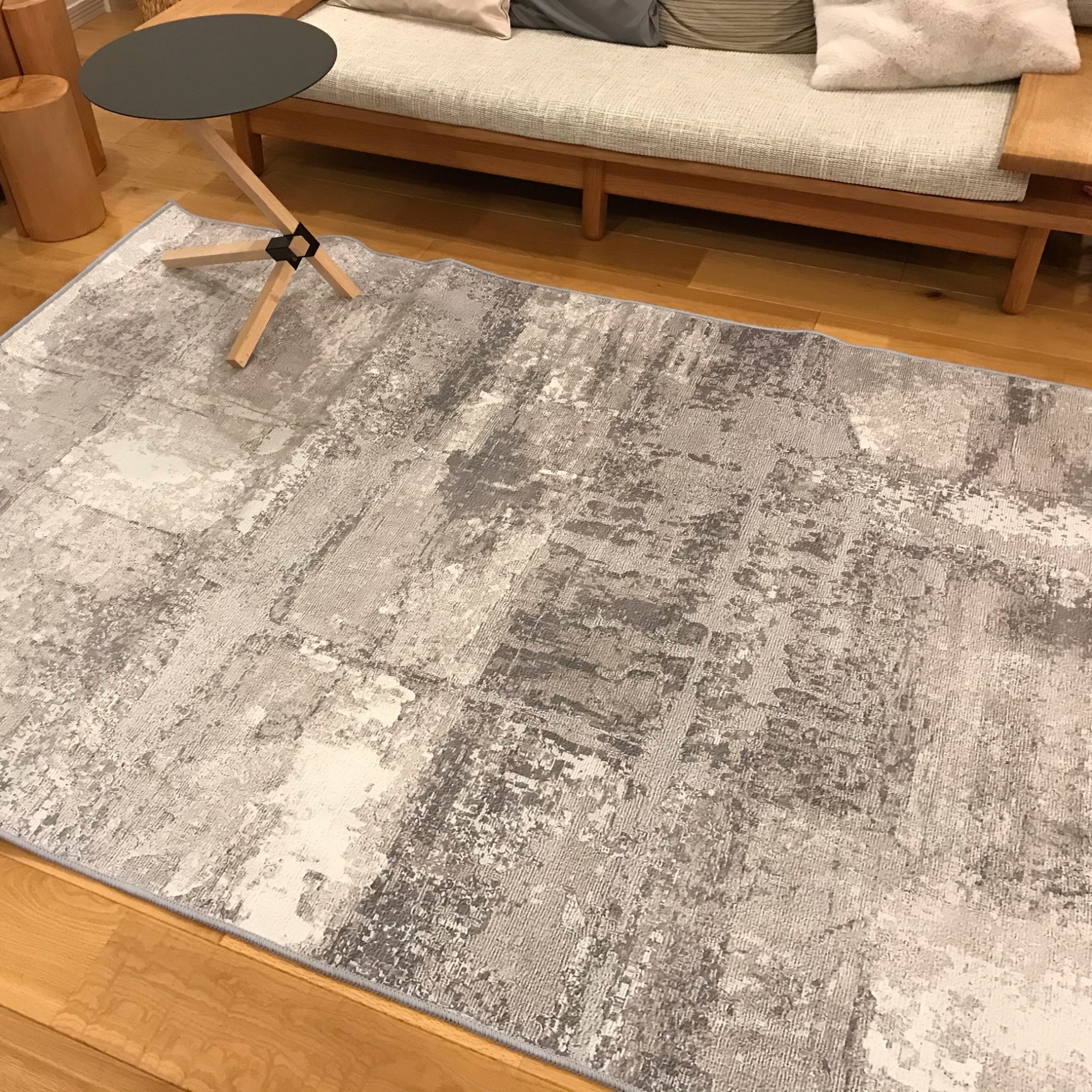 ラグ 140×200cm グレー デジタルモザイク コンクリート セメント【ART