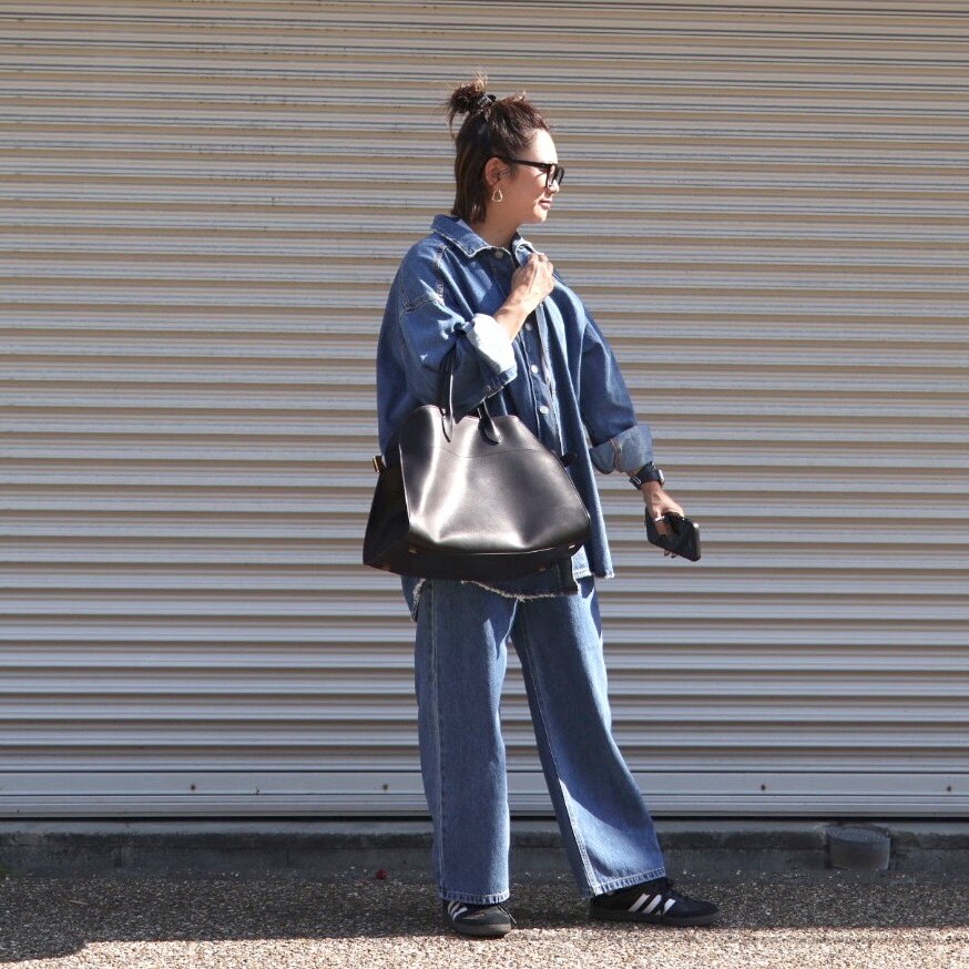 オーバーサイズデニムシャツ アウター ルーズ 大きいサイズ