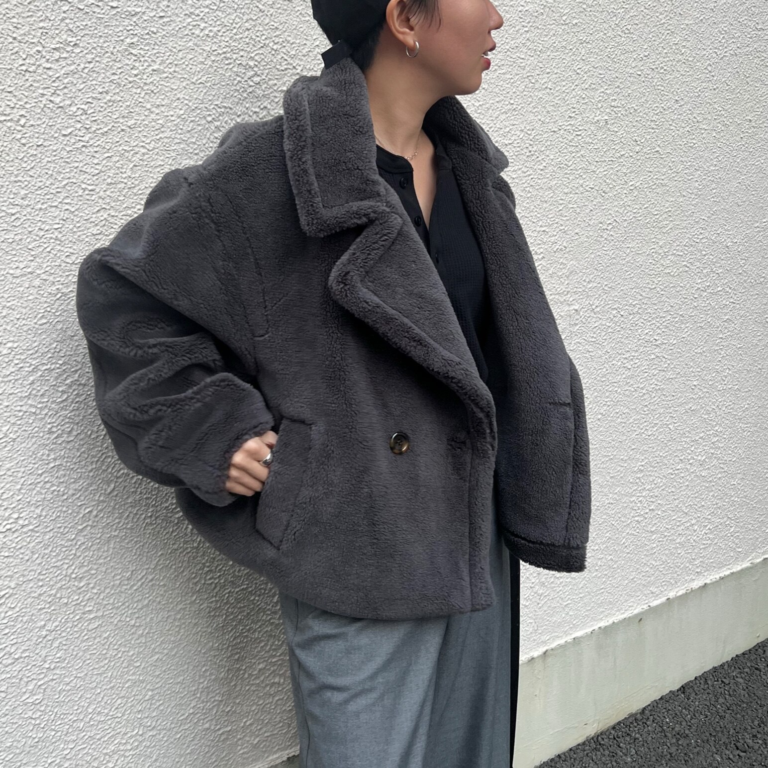 テディ アウター andme コート アウター テディベアボアショートコート