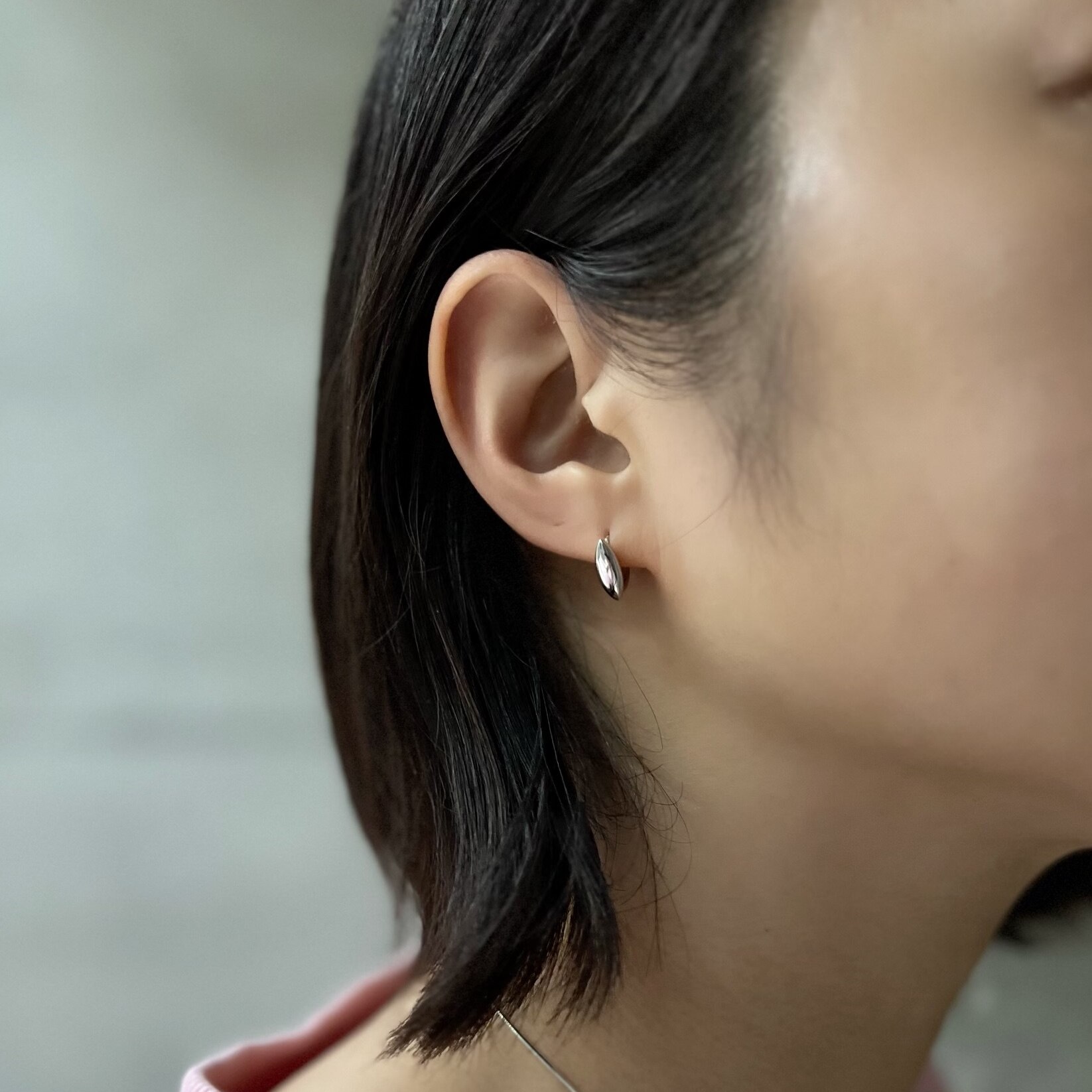 P301 silver925　ピアス　キャッチレス フープ　シンプル シルバー　ゴールド　ギフト　プレゼント　女性　レディース　上品　オフィス　小ぶり　ajiro