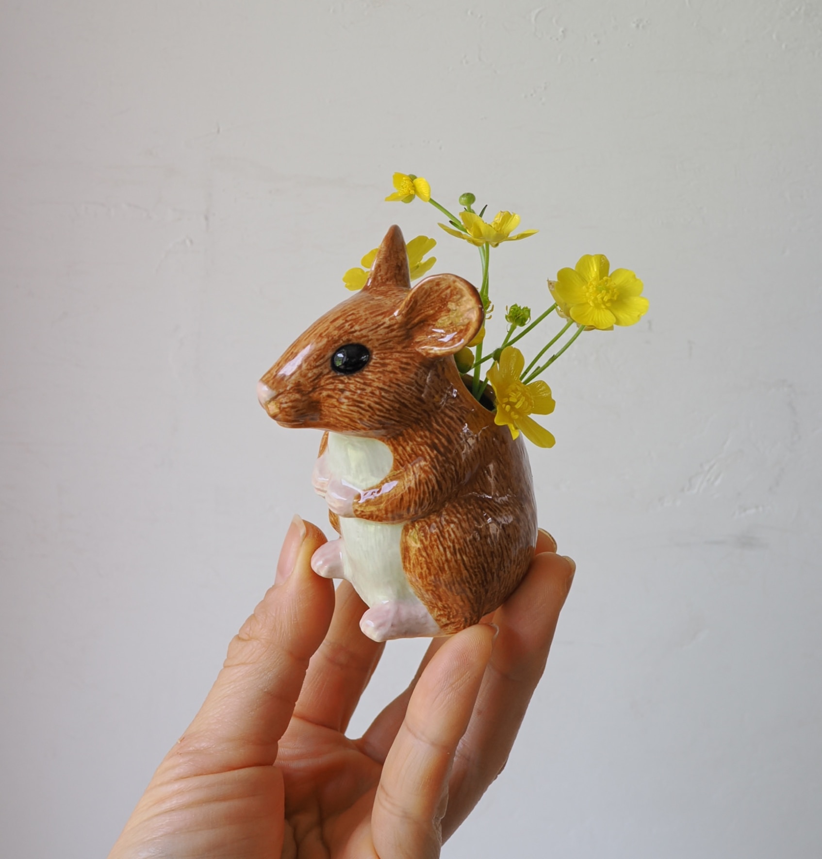 WoodMouseBudVase ねずみの小花入れ Quail Ceramics クエイル 雑貨