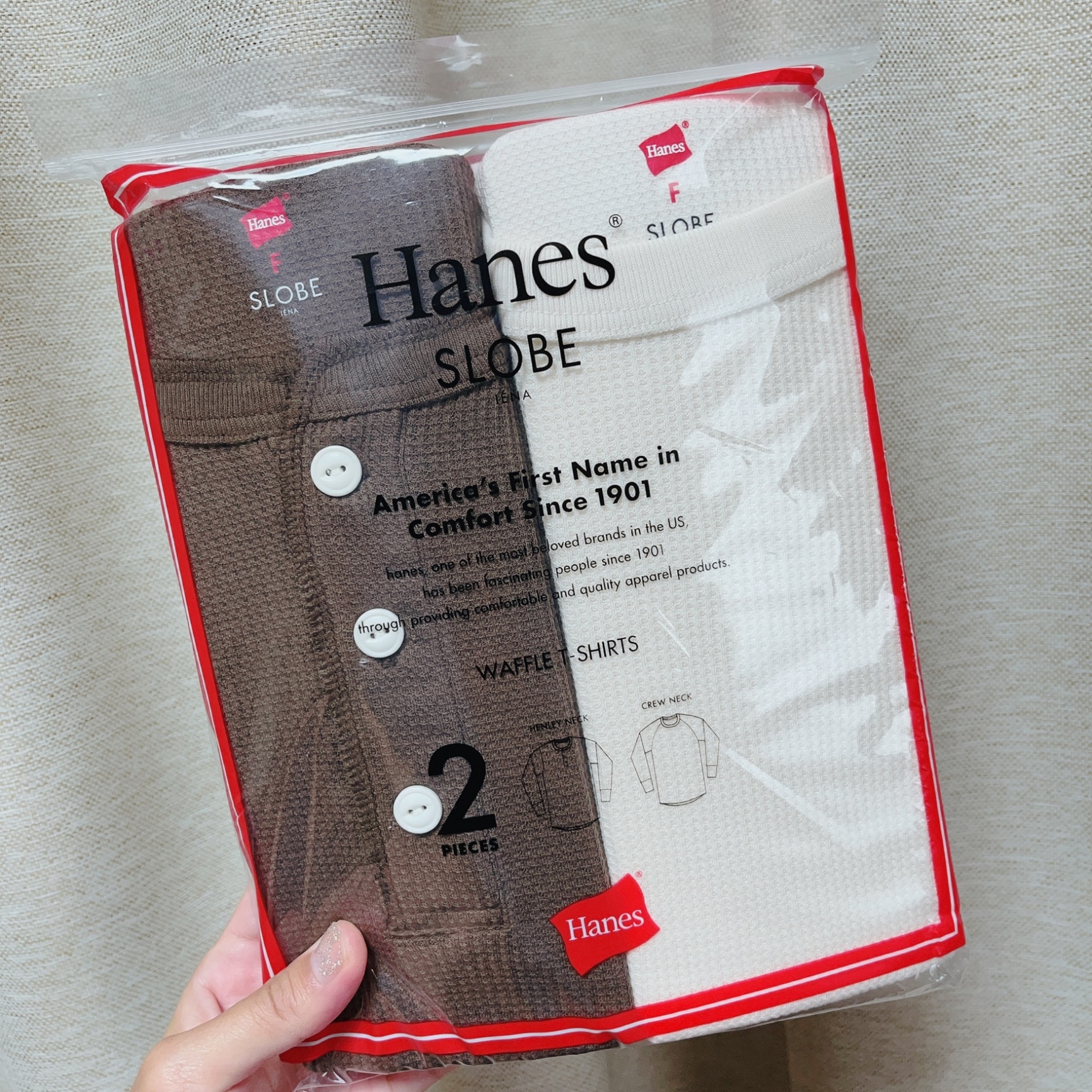 SLOBE IENA 【Hanes / ヘインズ】SLOBE別注WAFFLE 2PACKカットソー