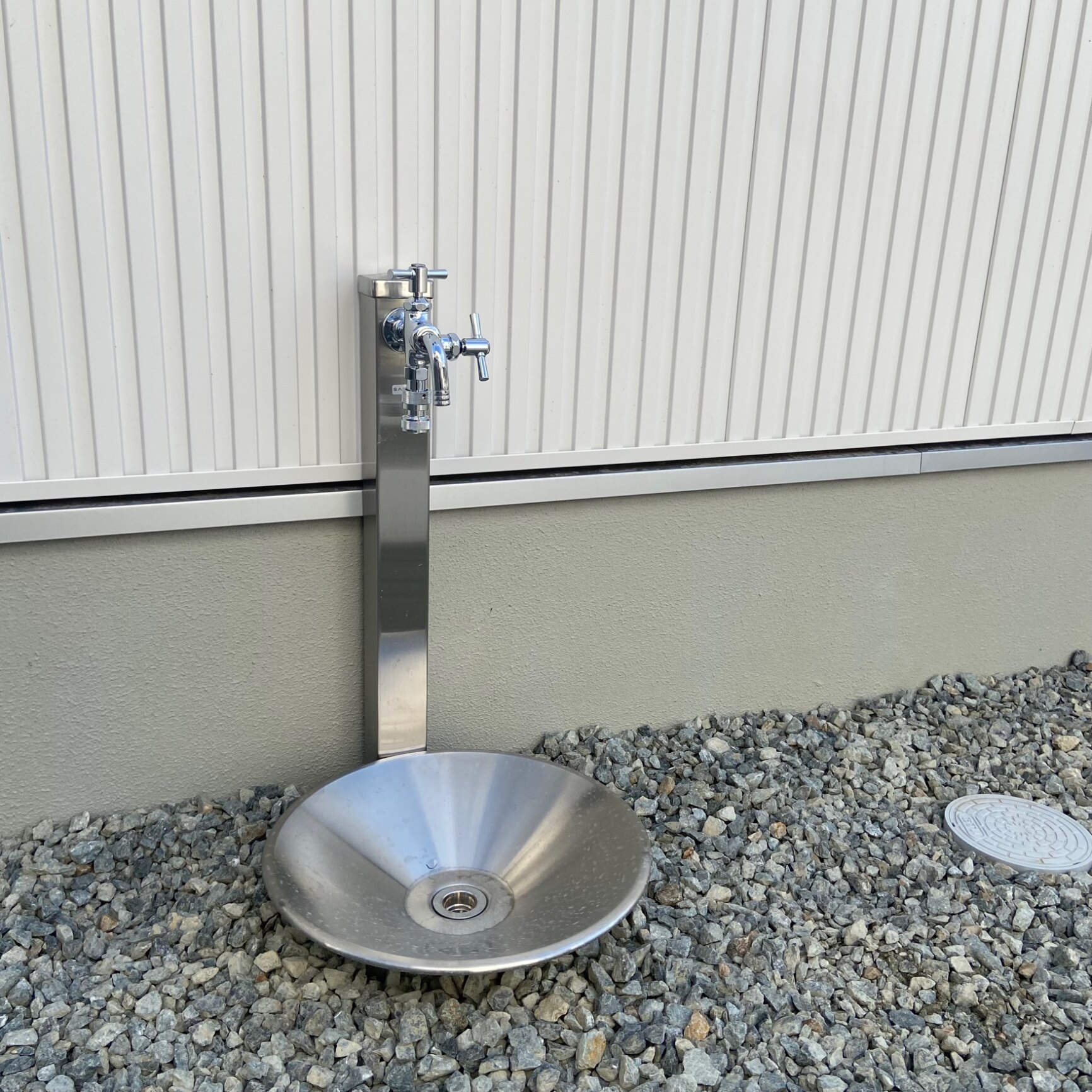 【無料★特典付】水受け ガーデンパン シャインパン ステンレス製 水受けのみ おしゃれ 立水栓 水栓柱用 水栓パン ユニソン UNISON