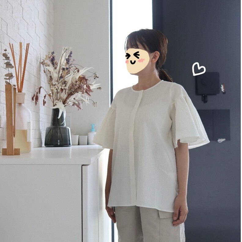 良品♡ルフィルゆったりオーバーギャザーブラウス定価2.8万円バンドカラー長袖F 良品♡ルフィルゆったりオーバーギャザーブラウス定価2.8万円
