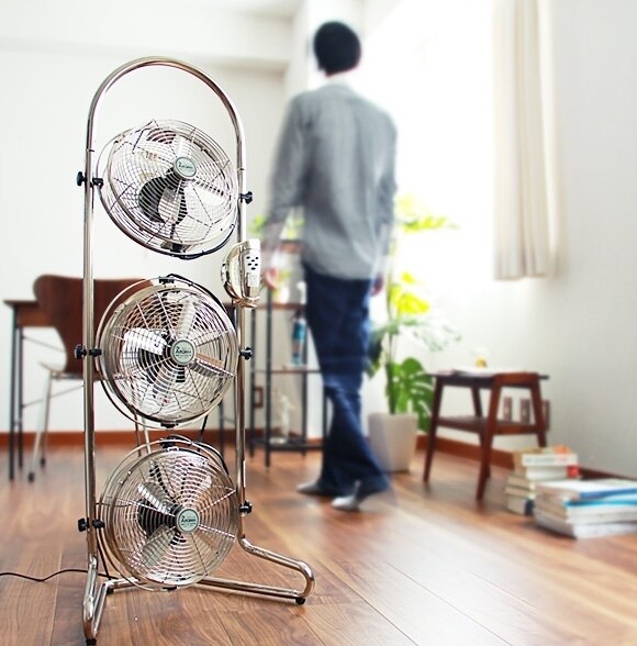 送料無料】メタル扇風機 レトロ家電】Pieria トリプルタワー メタル