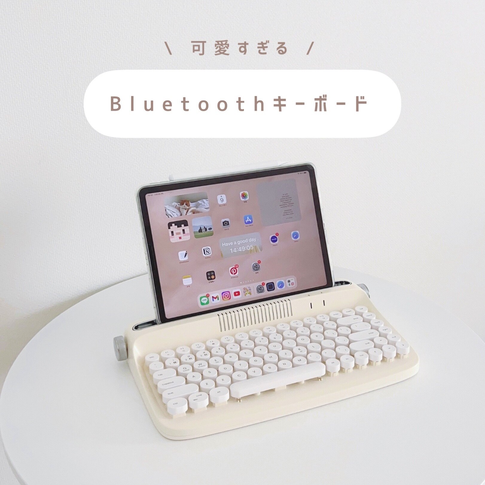 YUNZII ACTTO B303 タイプライターキーボード mac ワイヤレス