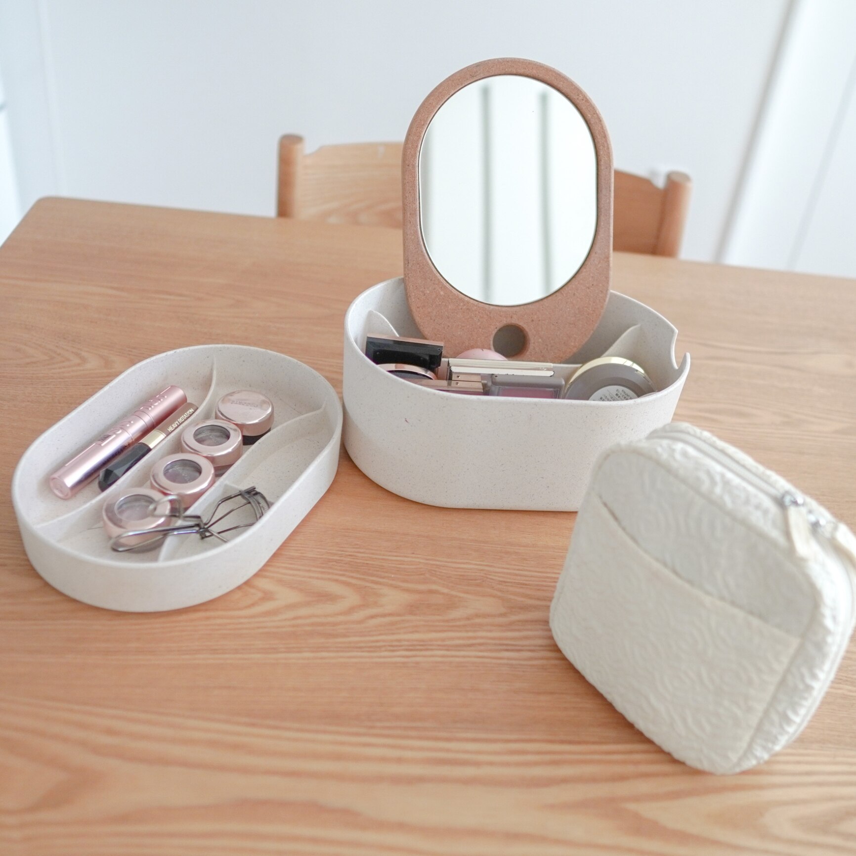 IKEA イケアSAXBORGA サクスボルガ収納ボックス ミラーのふた付き, プラスチック コルク003.940.16