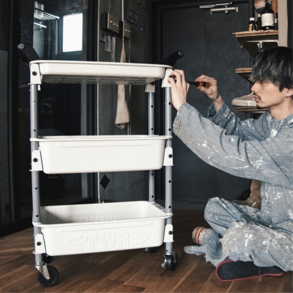 □TRUSCO ツールワゴンロイヤル586×320×833深2浅1 ホワイト TWR4W(4146255) 