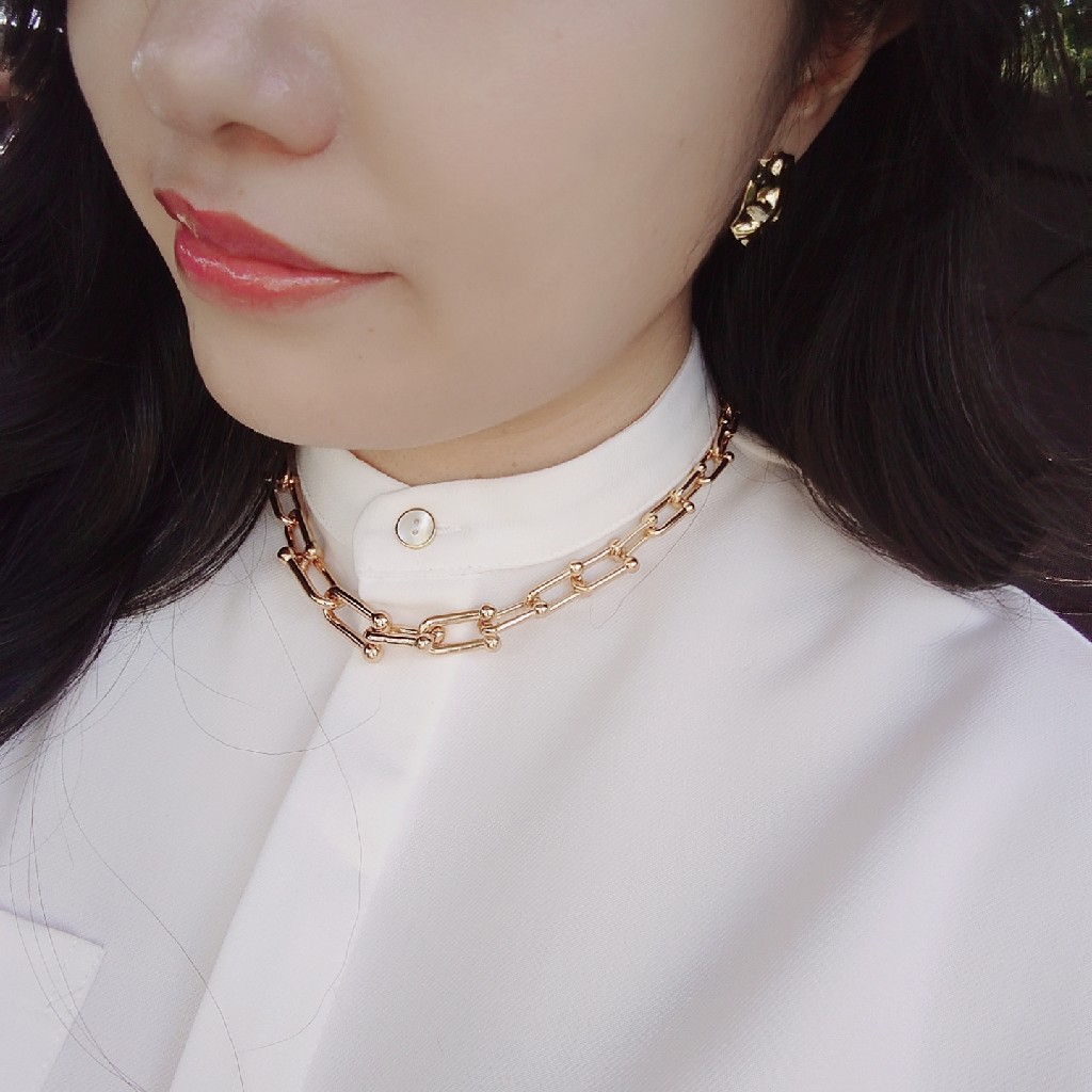 Me54 necklace ME54 インスタで人気 シンプル Uリンクチェーン ゴツメ 太め ネックレス 女性 大人 アクセ アクセサリー ギフト ...
