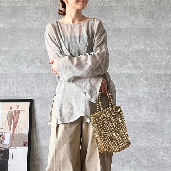 SALE／40%OFF】BABYLONE カラミメッシュボートネックブラウス バビロン