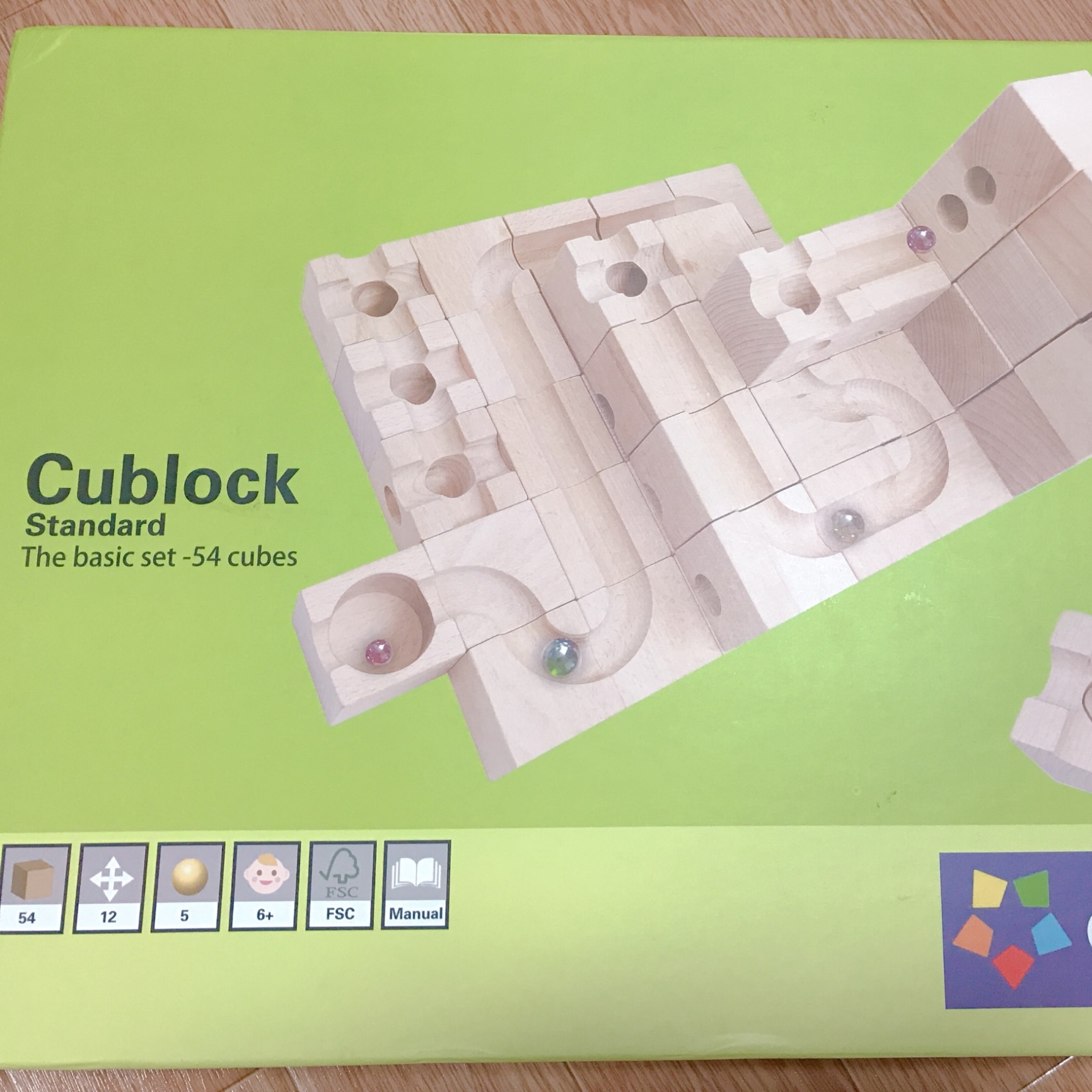 CUBLOCK 知育玩具 積み木 スタンダード 54個 ビー玉 キューブロック