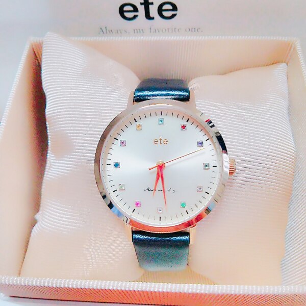 中古】エテ ete バースデーストーン ボーイフレンドウォッチ レザー 
