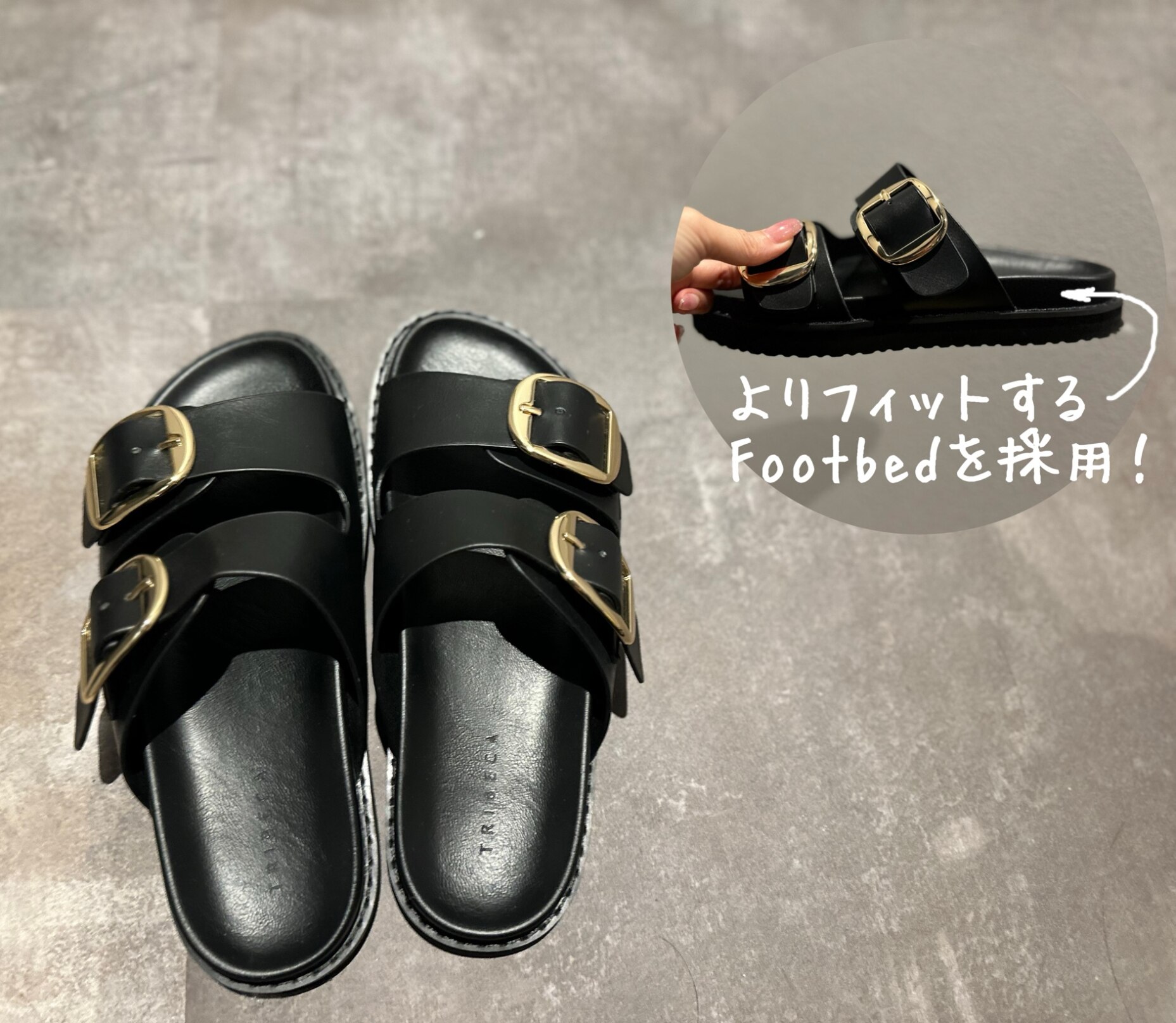 サンダル レディース コンフォートサンダル ビッグバックル バックル