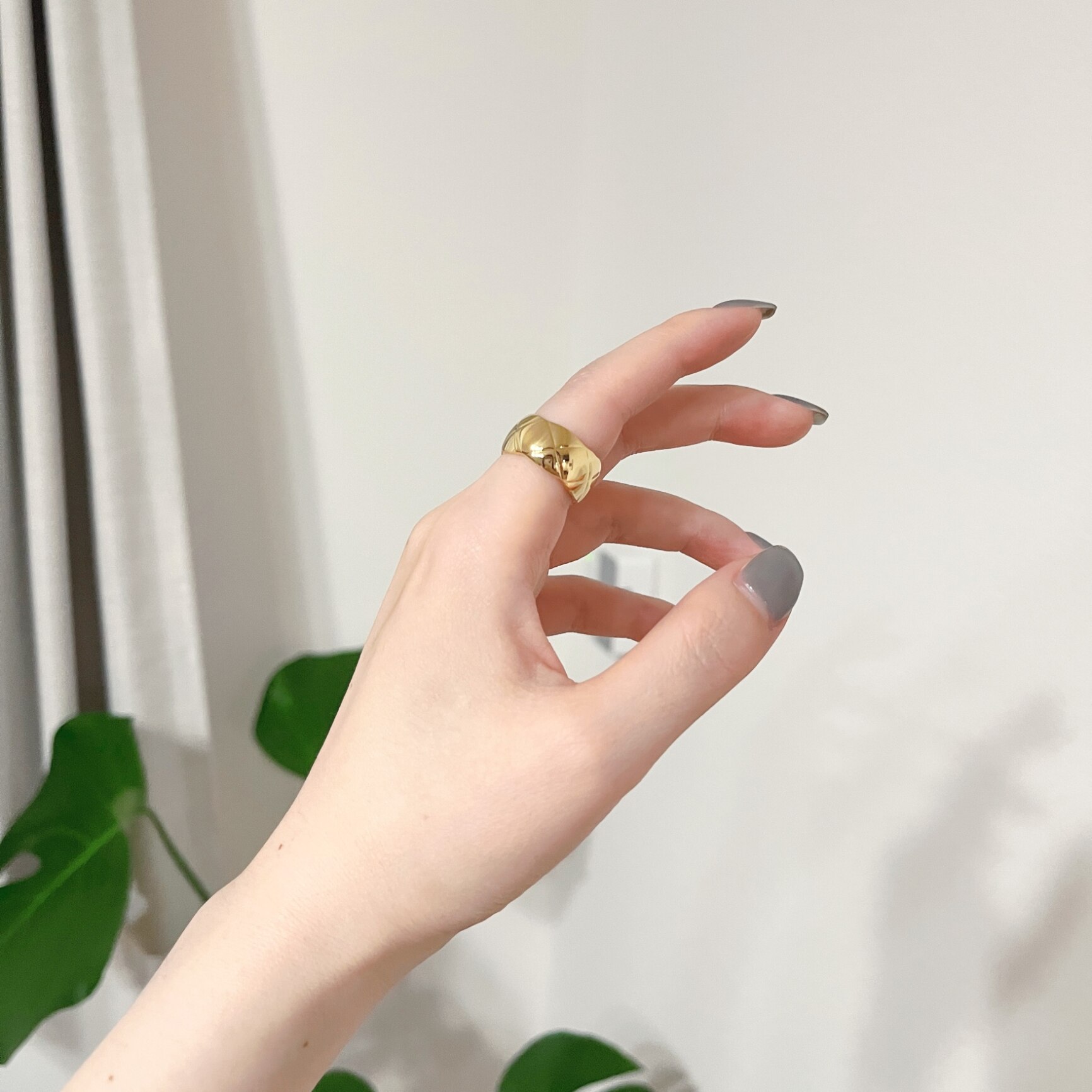 【10/1限定P10倍＆980円OFFクーポン】R007 指輪 リング サージカルステンレス 金属アレルギー対応 キルティング ぷっくり 太幅 高級感 シンプル おしゃれ 付けっぱなし 錆びない 女性 レディース ギフト プレゼント accessory 高レビュー