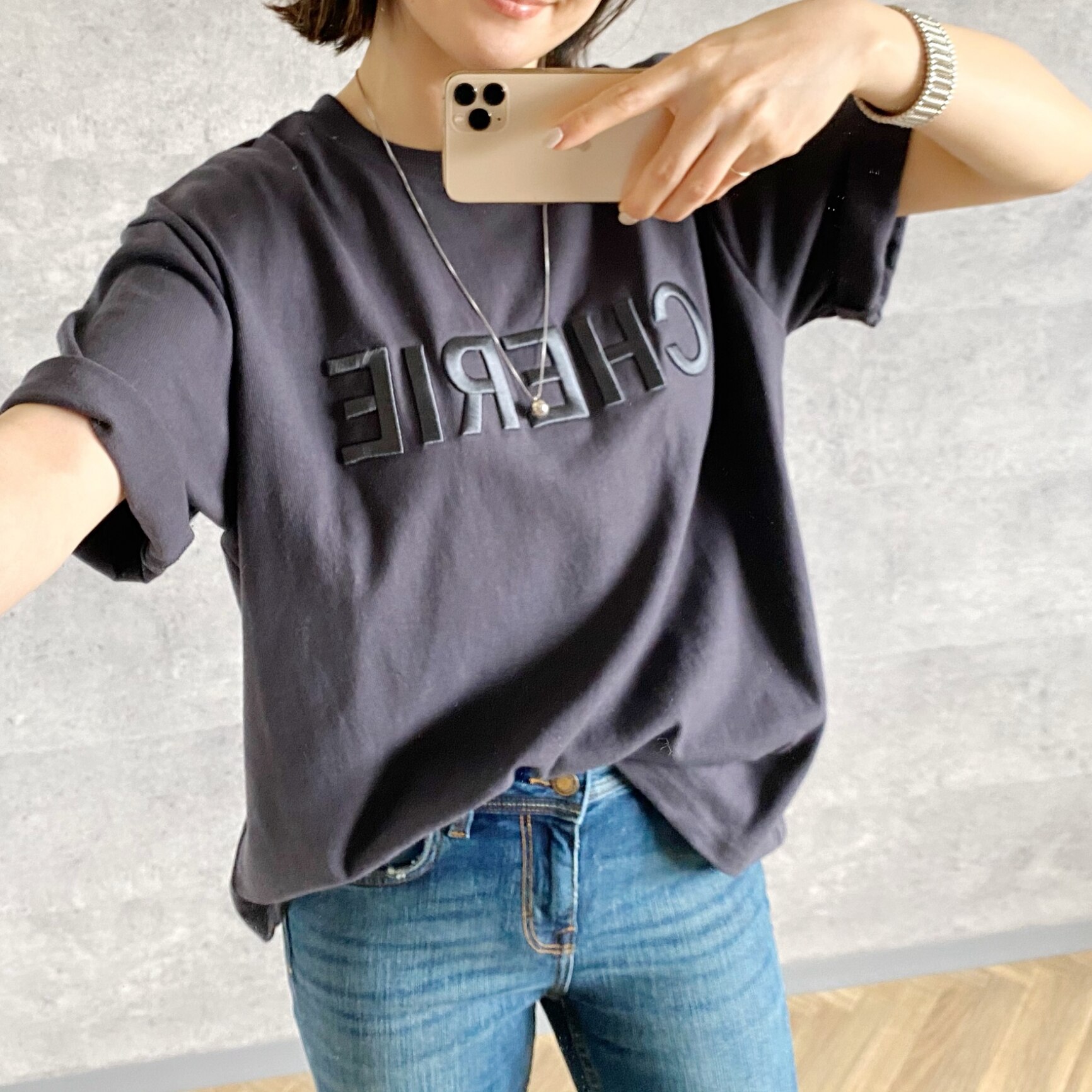 今だけ☆3,480円！立体ロゴ刺繍Tシャツ(R21156-k) レディース ロゴT