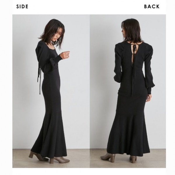 SALE／50%OFF】SNIDEL スクエアネックマーメイドニットワンピース  