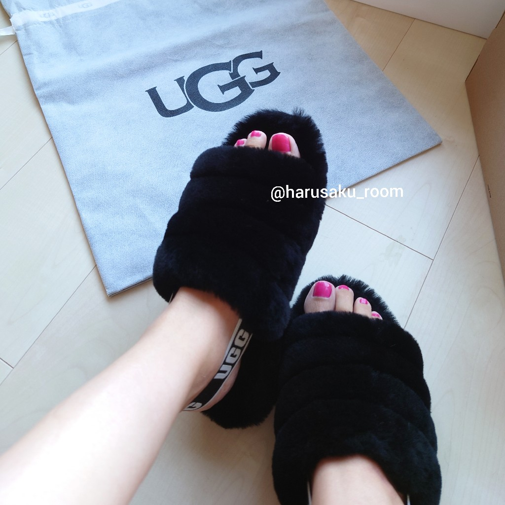 UGG アグ サンダル ムートン フラッフ イヤー スライド レディース