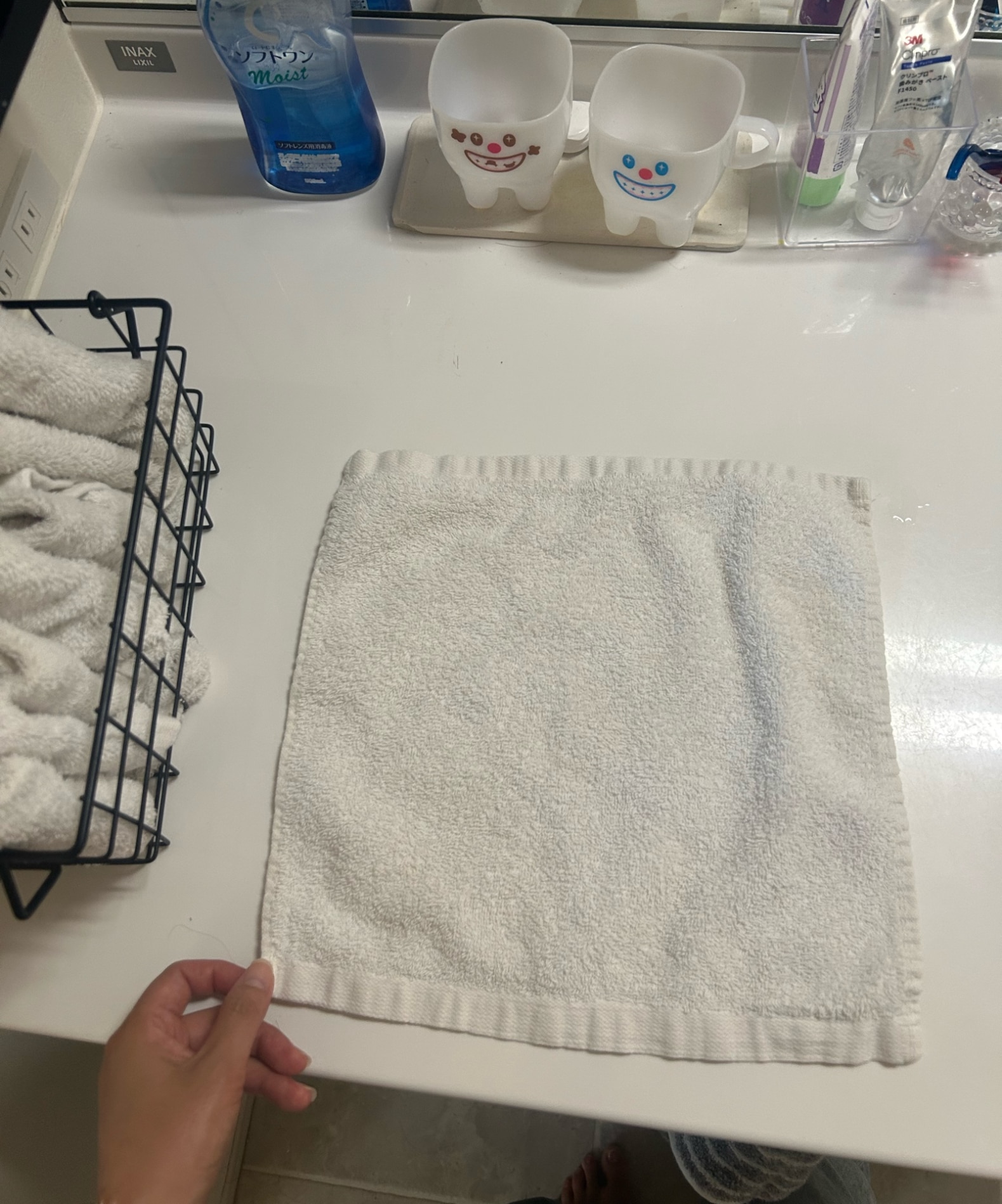 地球にやさしい ハンドタオル 34×35cm 3枚・6枚セット | タオル ウォッシュタオル ハンドタオル 3枚 6枚 薄手 シンプル 無地 デイリータオル 持ち歩き タオル 綿100% パイル 吸水 まとめ買い くすみカラー リサイクル エコ 環境 節水 SDGs 雨水 エコテックス