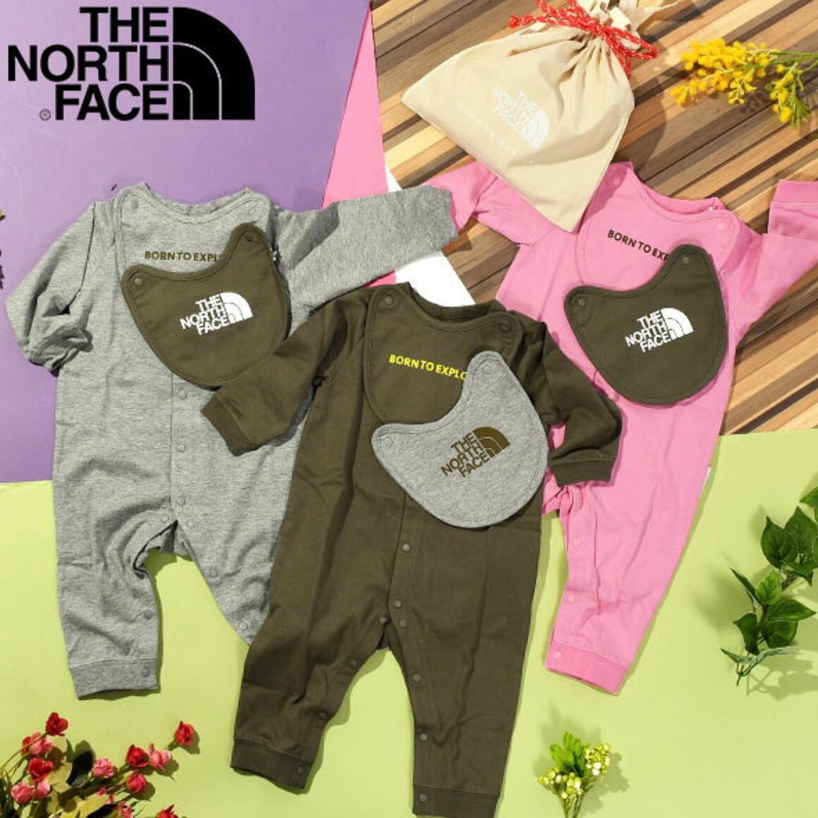 THE NORTH FACE BABY L/S ROMPERS & 2P BIB / ザ・ノース・フェイス