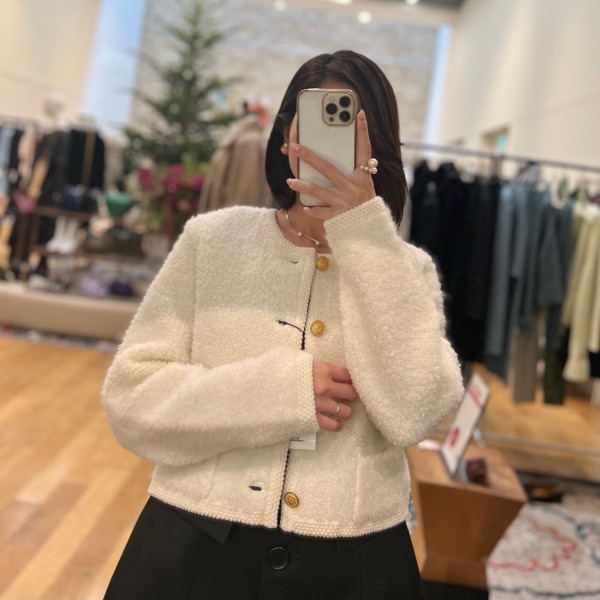 SALE／40%OFF】MACPHEE ムートン クルーネックカーディガン  