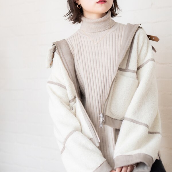 SALE／50%OFF】KBF リバーシブルフェイクムートンボンバージャケット  
