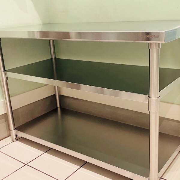 ステンレス 作業台 3段タイプ 業務用 調理台 1200×600×800 板厚1.2mm 