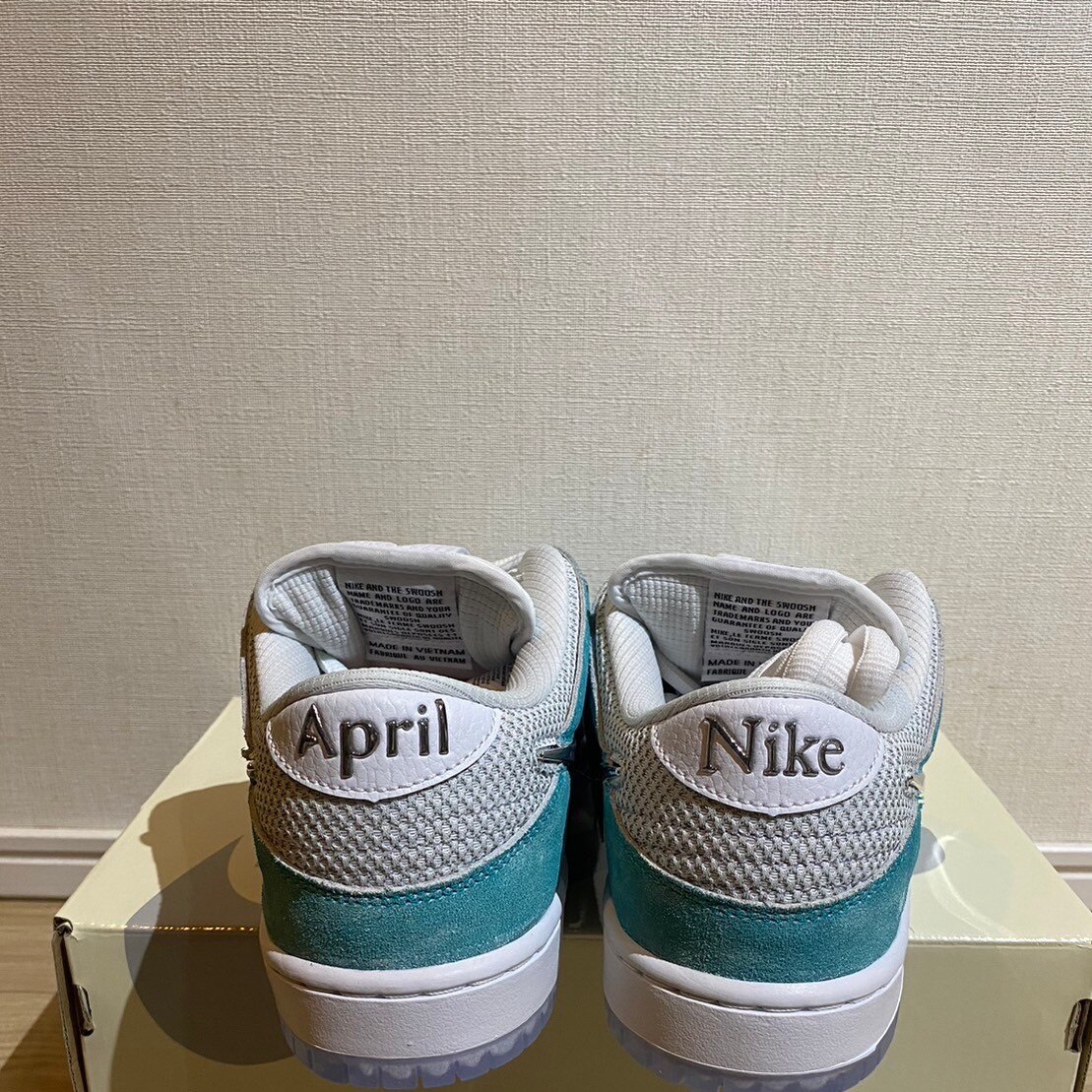 APRIL SKATEBOARDS Nike SB Dunk Low Pro QS White and Multi