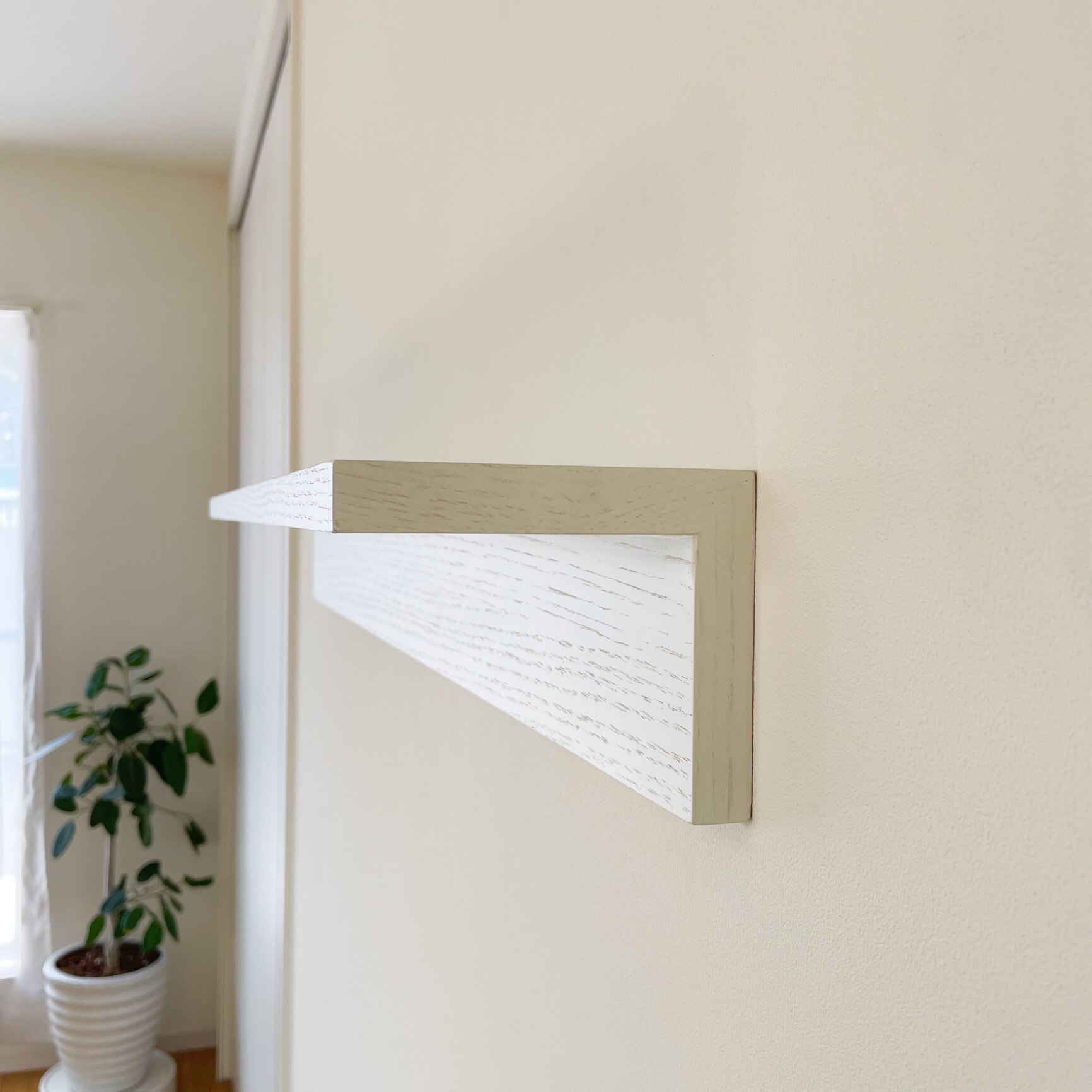 【無印良品 公式】壁に付けられる家具棚 オーク材突板 ライトグレー 