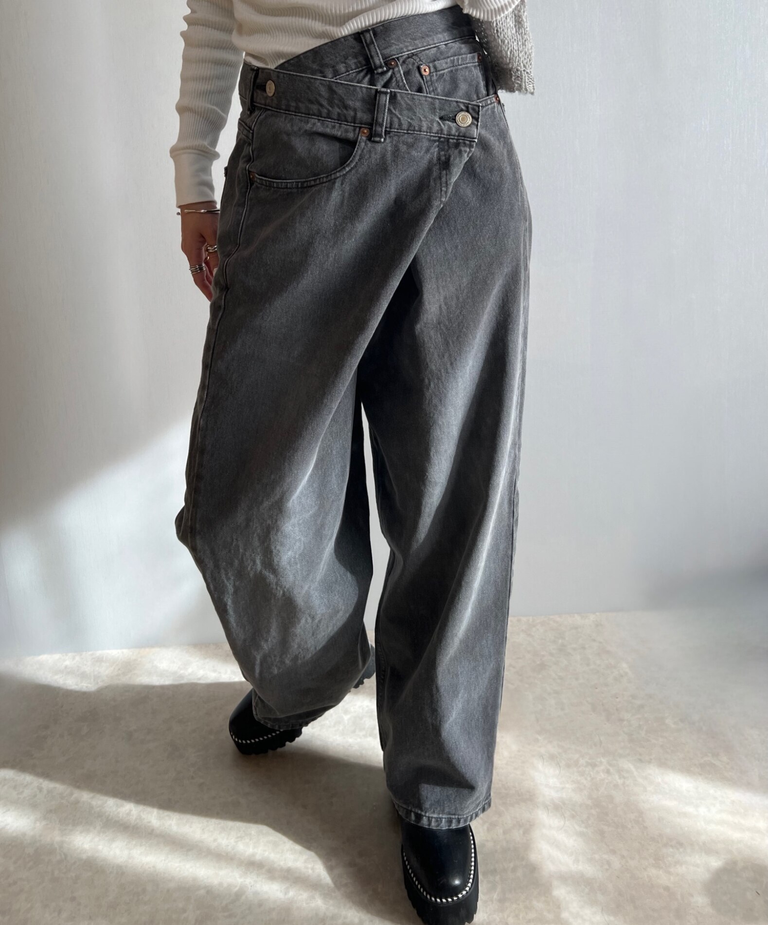 BEAUTY&YOUTH UNITED ARROWS ダメージ ラップワイド デニム